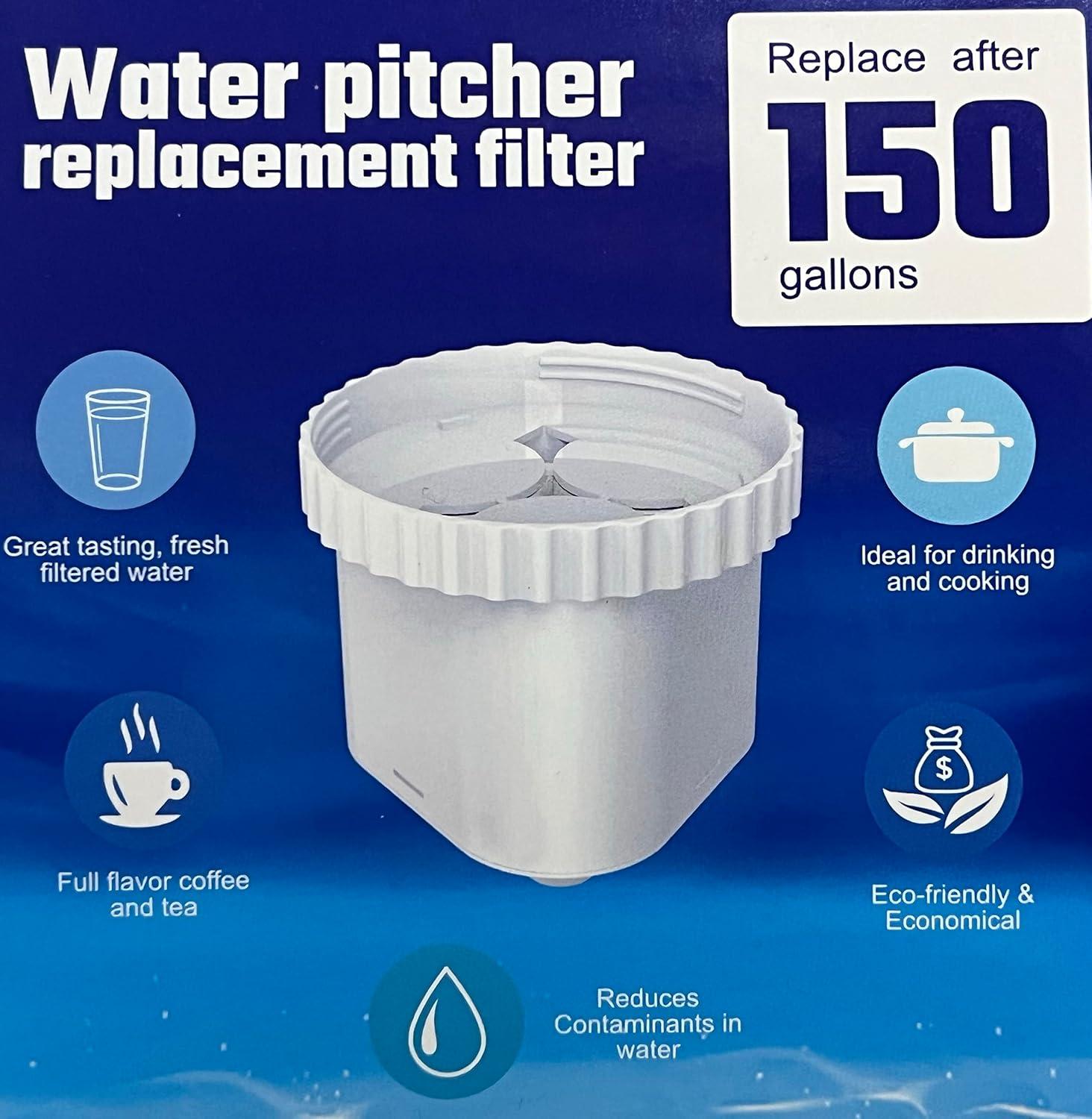 Nispira Water Pitcher Filter Replacement For Epic Pure, Seychelle, Aquagear Dispenser 150 Gallon. 1 Pack