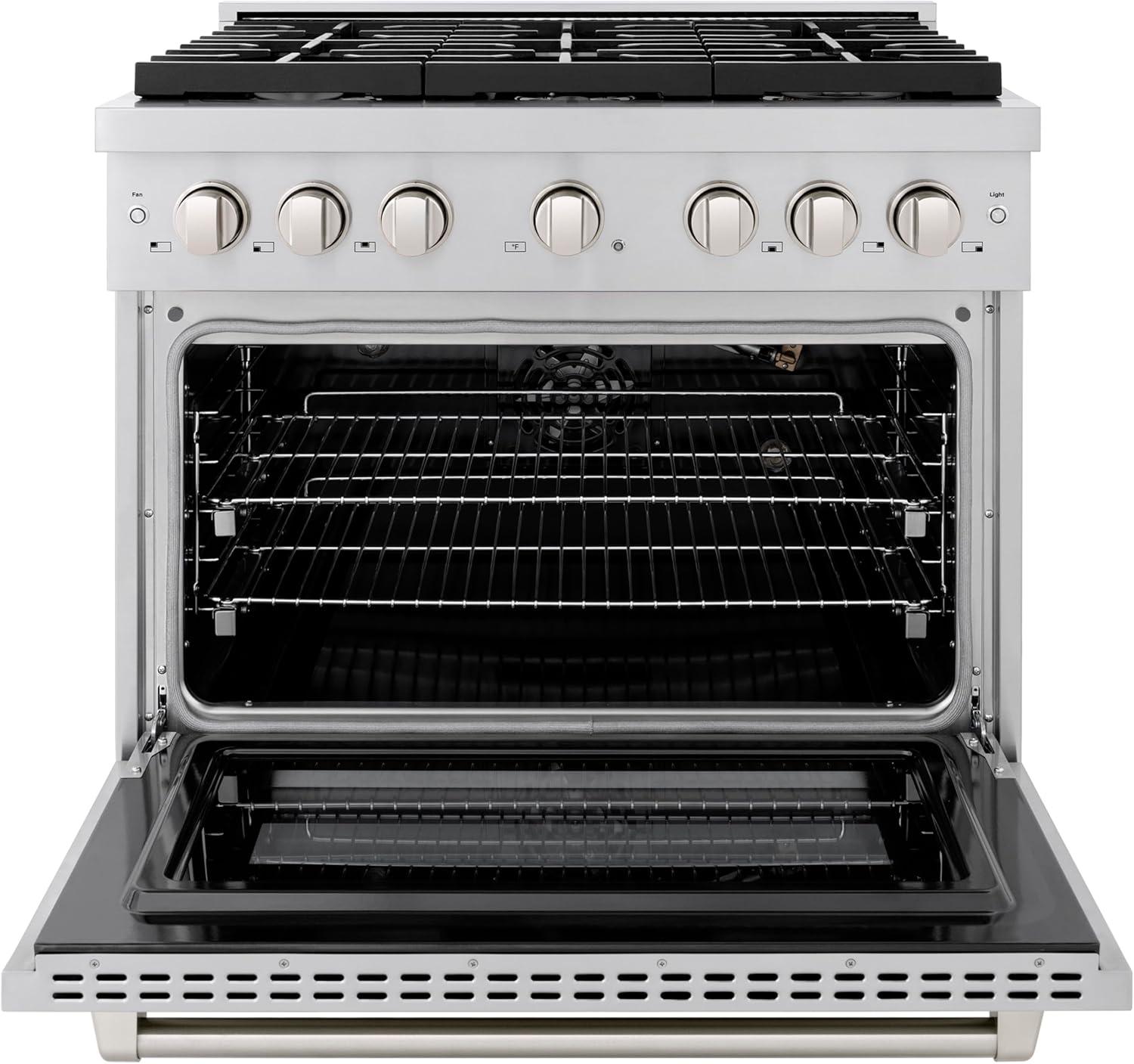 ZLINE 36" Paramount Gas Range w/ 6 Burners & Convection Oven in DuraSnow