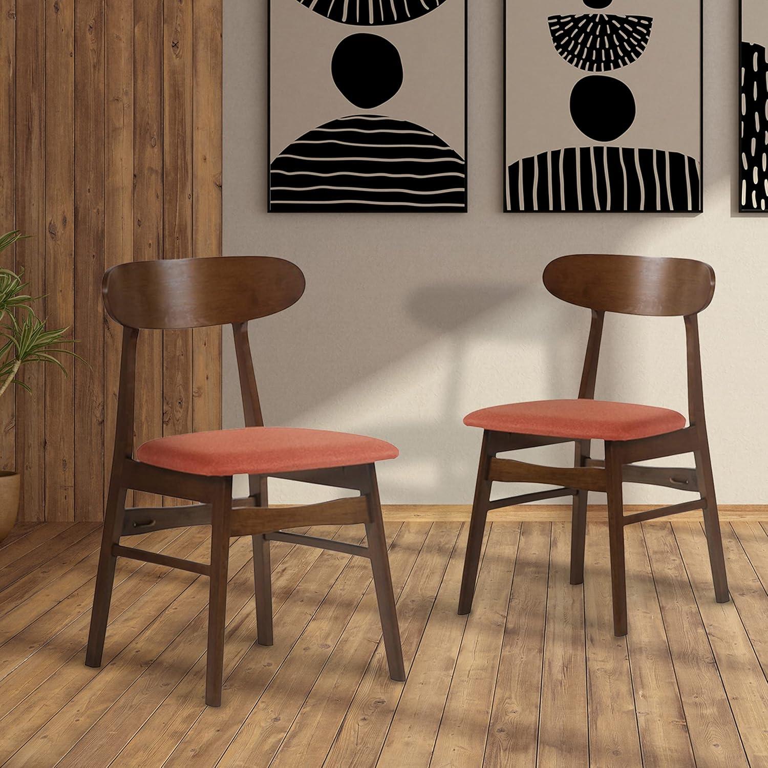 New Classic Furniture Morocco Wood Dining Chair in Orange (Set of 2)