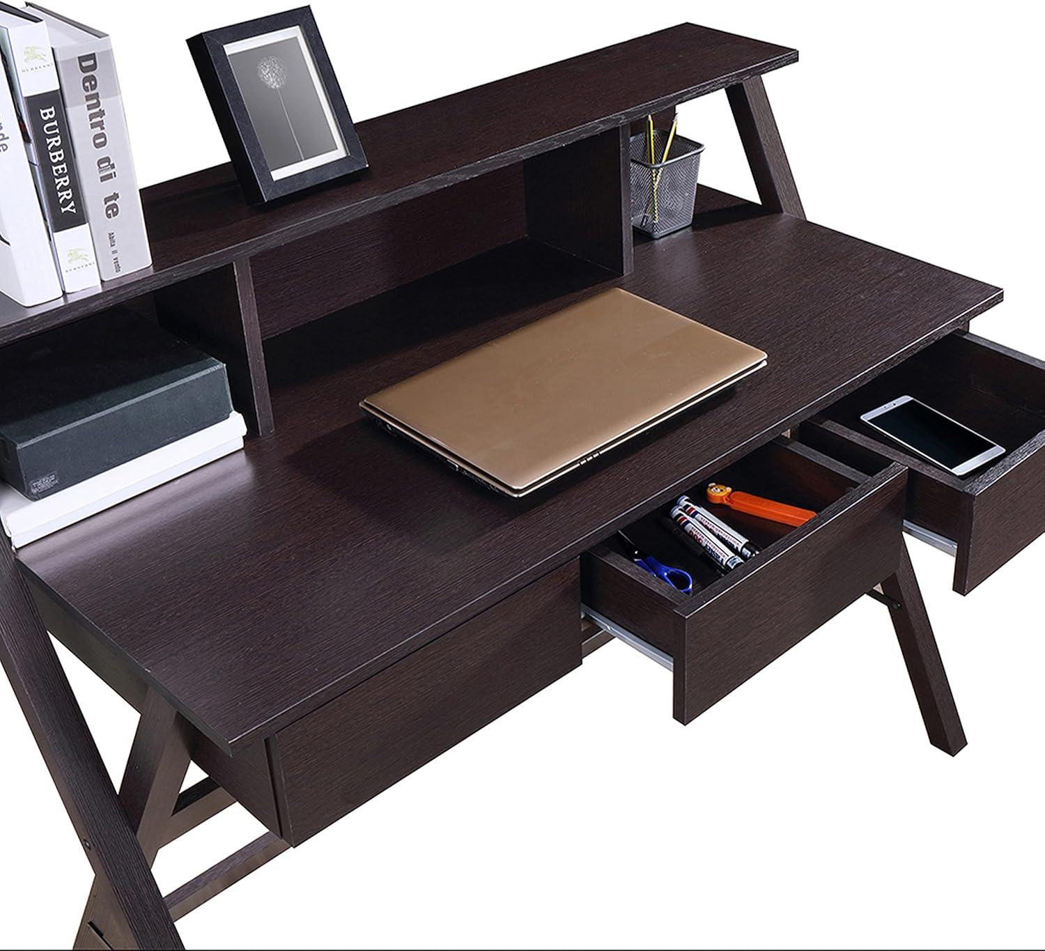 Techni Mobili Fashionable Computer Workstation with Shelf and Storage, Wenge RTA-8400-WN