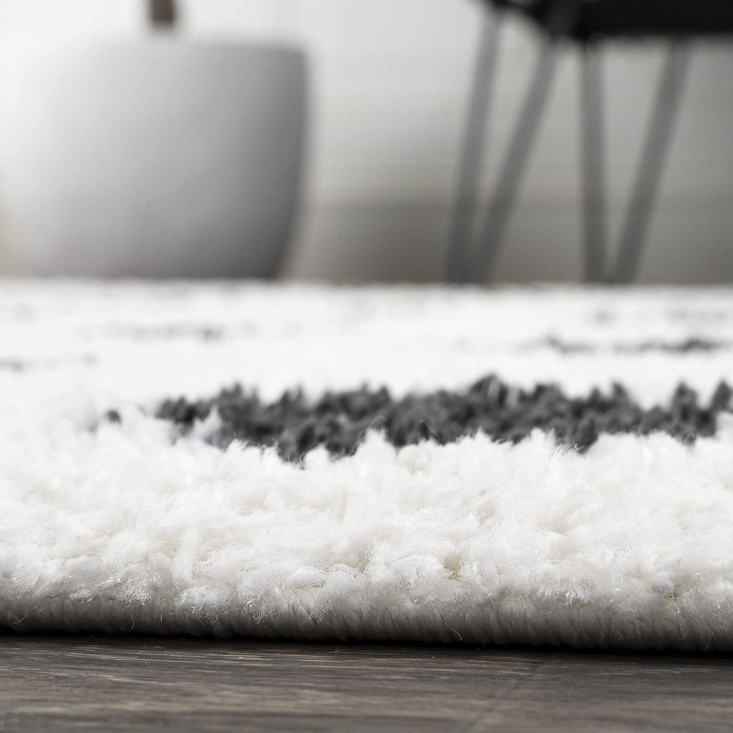 Pere Modern Charcoal Dot Shag Area Rug  - JONATHAN Y