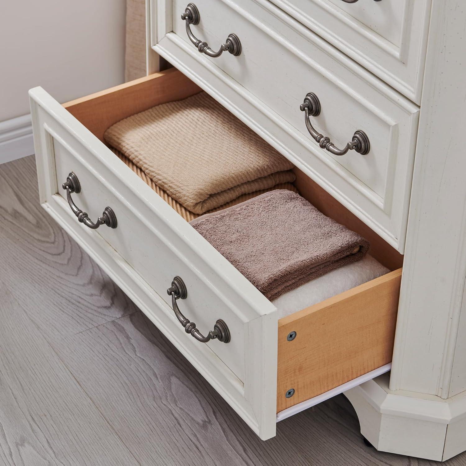 Laurel Foundry Modern Farmhouse® Theron Farmhouse 5 Drawer Bedroom Dresser, Wood Tall Chest of Drawers, Closet Storage for Bedroom