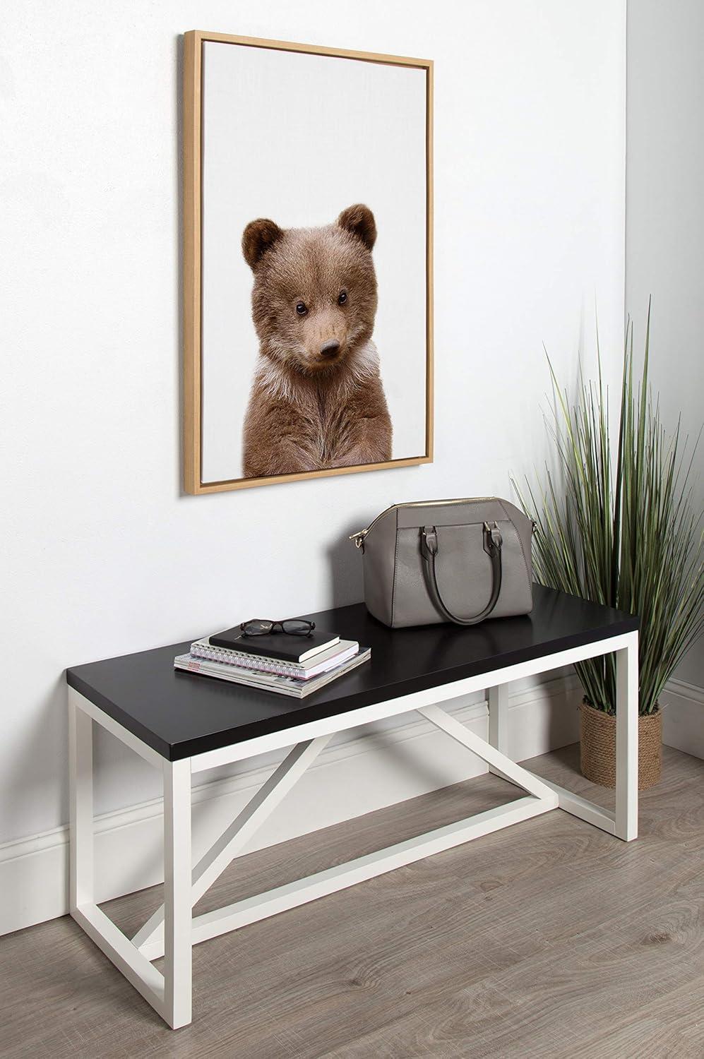 Kate & Laurel All Things Decor 23"x33" Sylvie Baby Bear Framed Canvas by Amy Peterson Natural: Nursery Wall Art