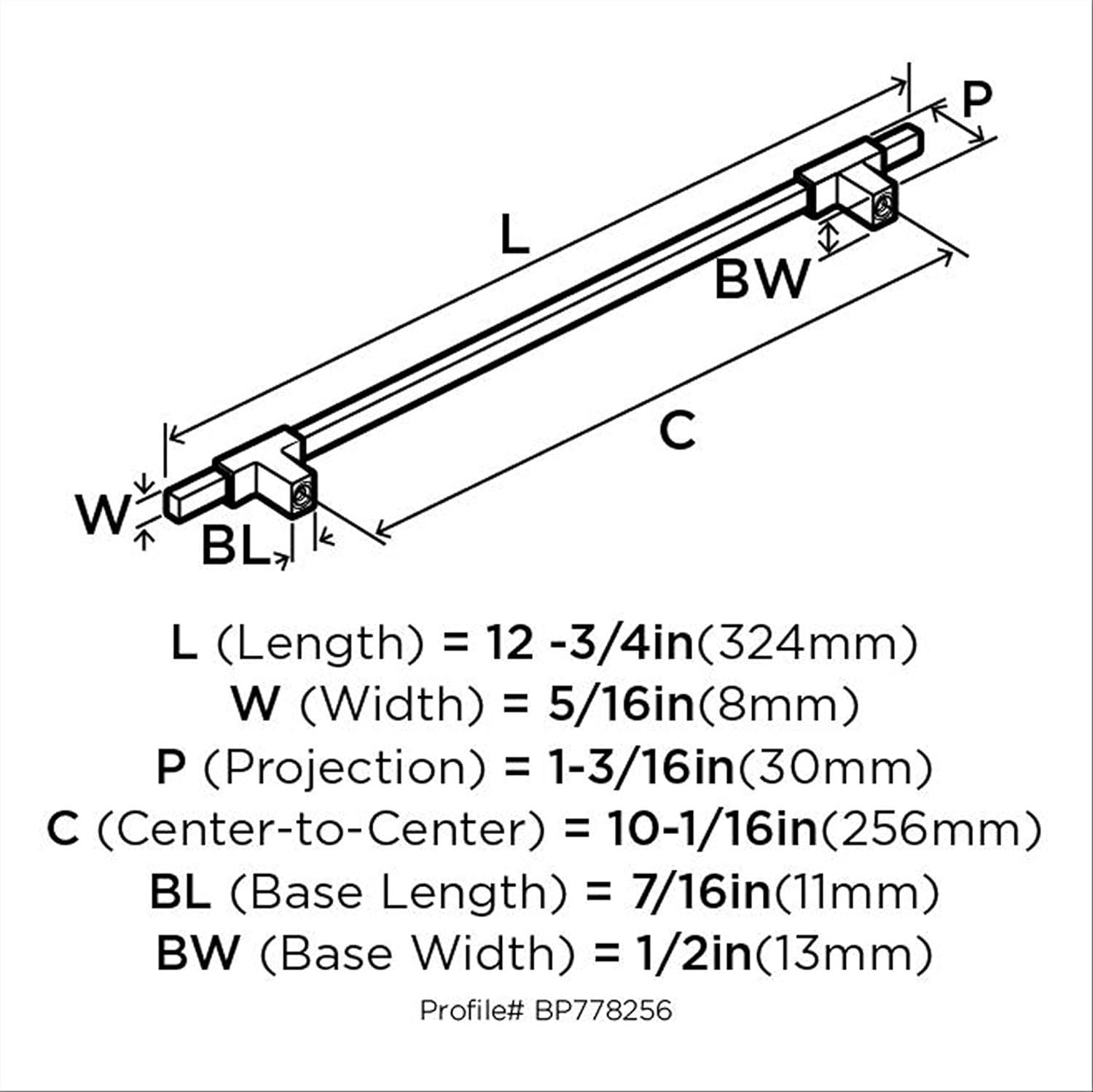 Urbanite 10.0625" Center to Center Bar Pull