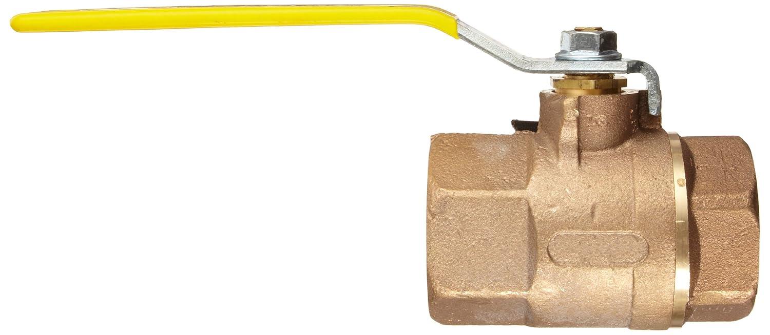 Apollo Bronze Inline Ball Valve with Yellow Lever Handle, 1/2" NPT Female