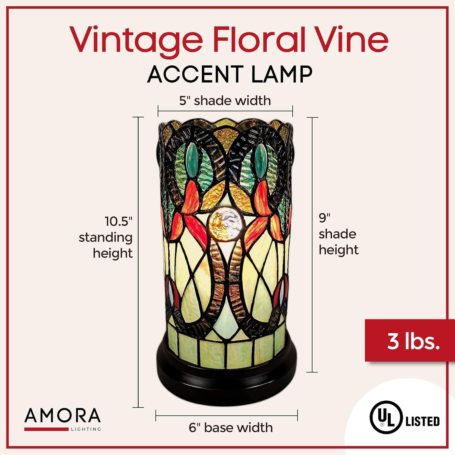 Amora Lighting Tiffany Style Floral Design Table Lamp 12" High