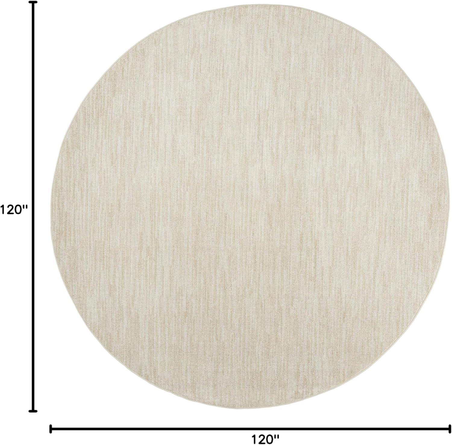 Nourison Essentials Easy Care Indoor Outdoor Area Rug - Ivory Beige 10' x Round