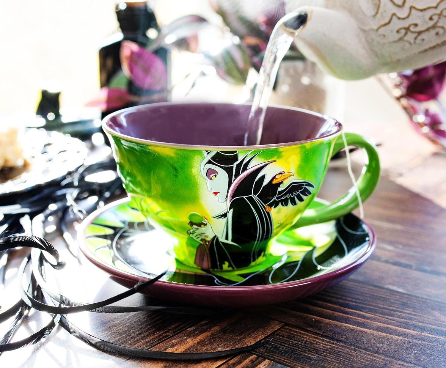 Silver Buffalo Disney Villains Maleficent Ceramic Teacup and Saucer Set