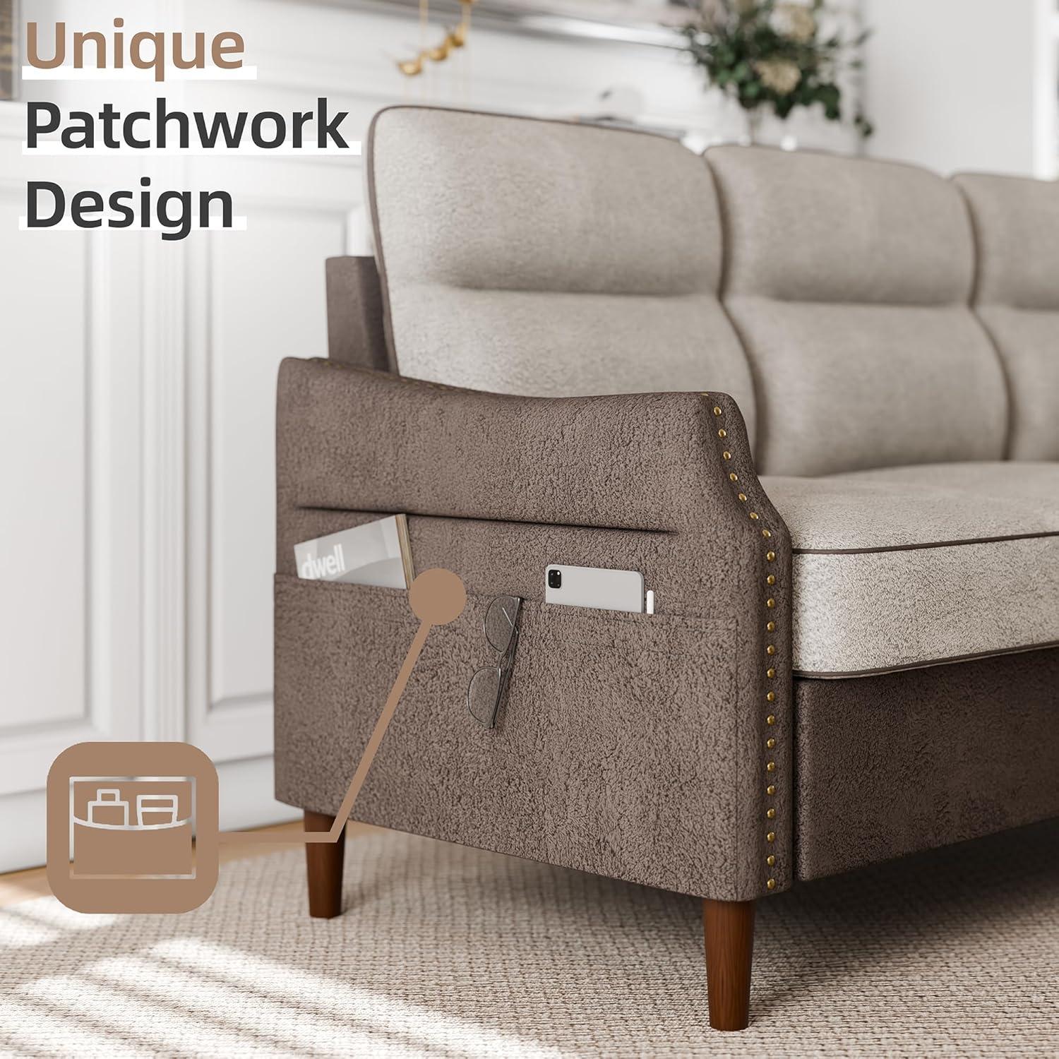 78" Sectional L Shaped Sofa Couch