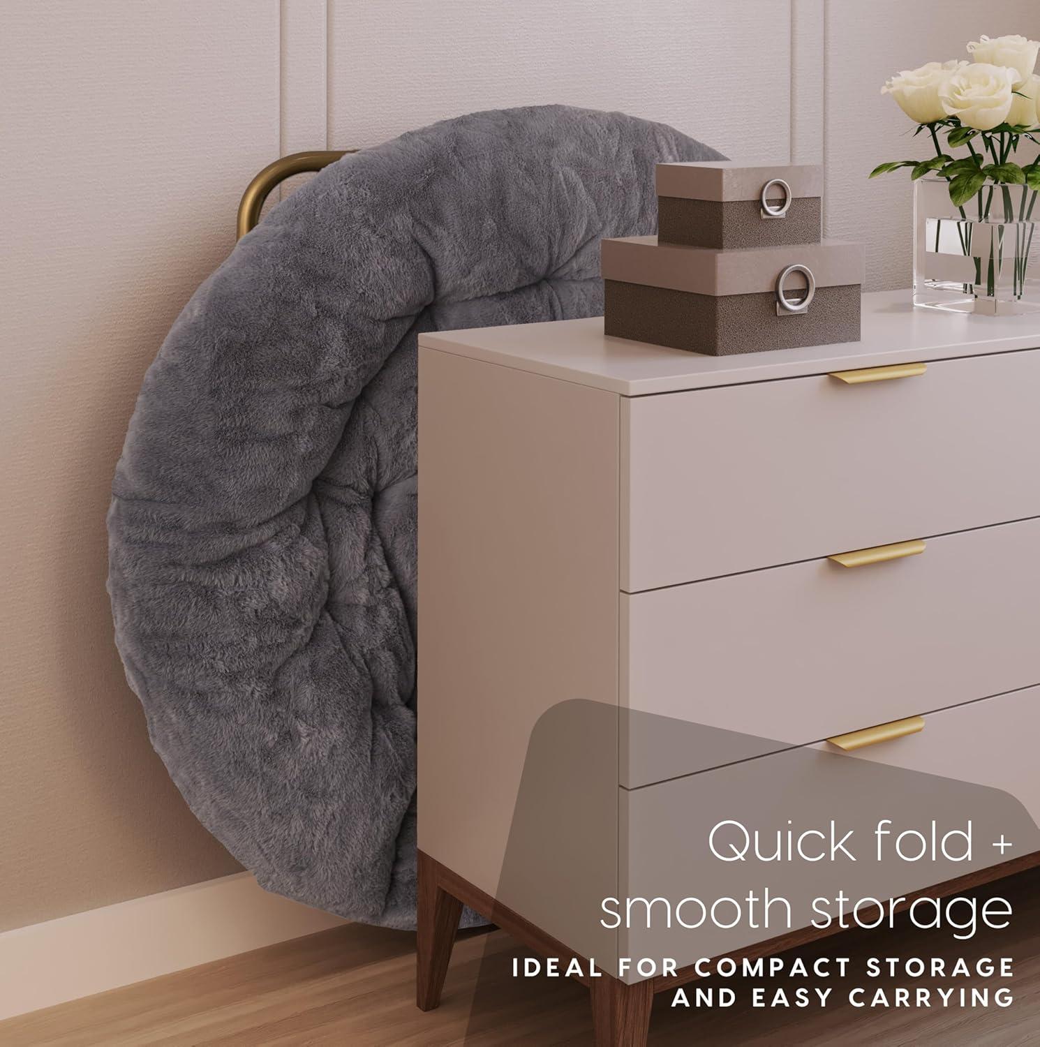 Milliard Cozy Faux Fur Saucer Chair X-Large, Gray
