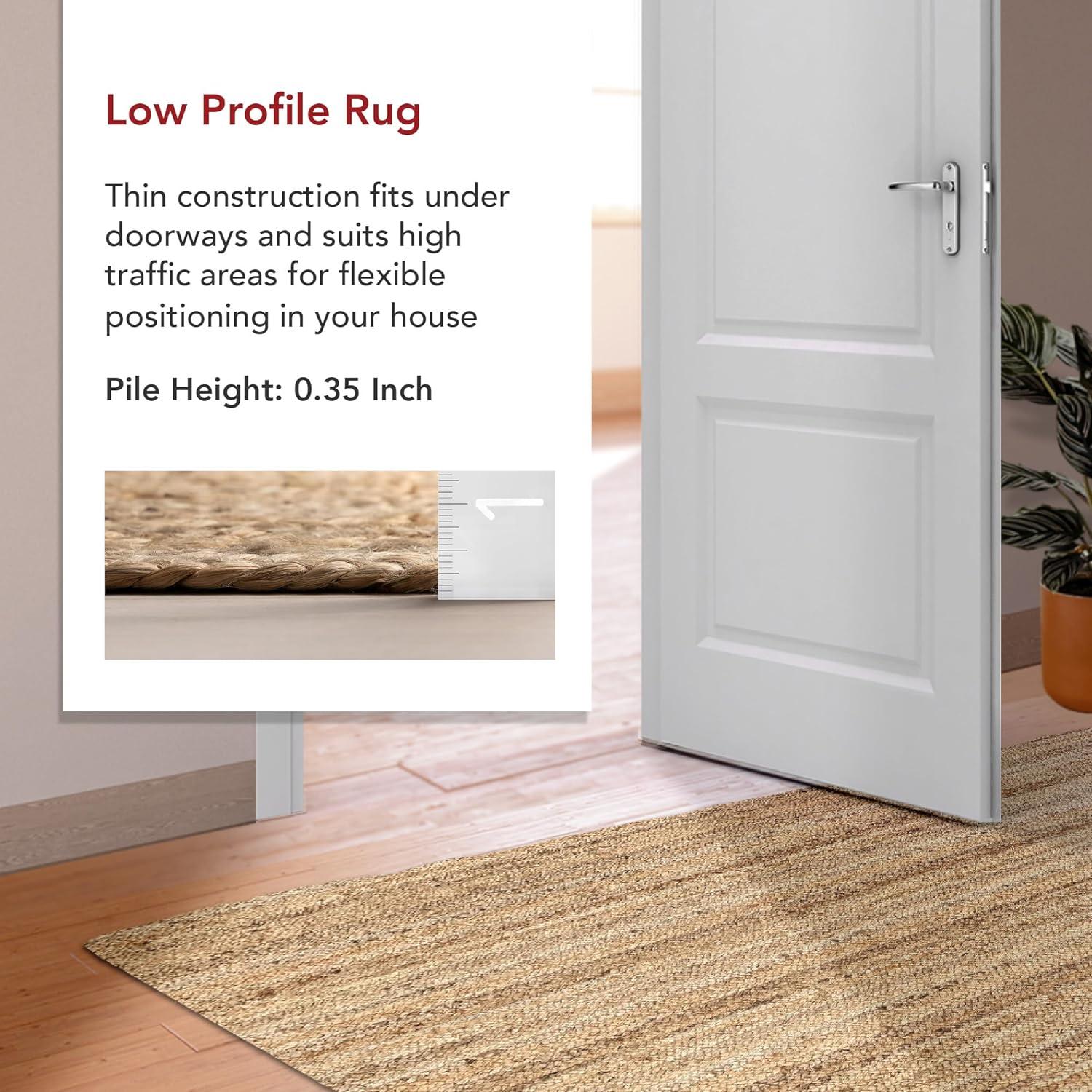 nuLOOM Rigo Hand Woven Farmhouse Jute Area Rug, 10' x 13', Natural