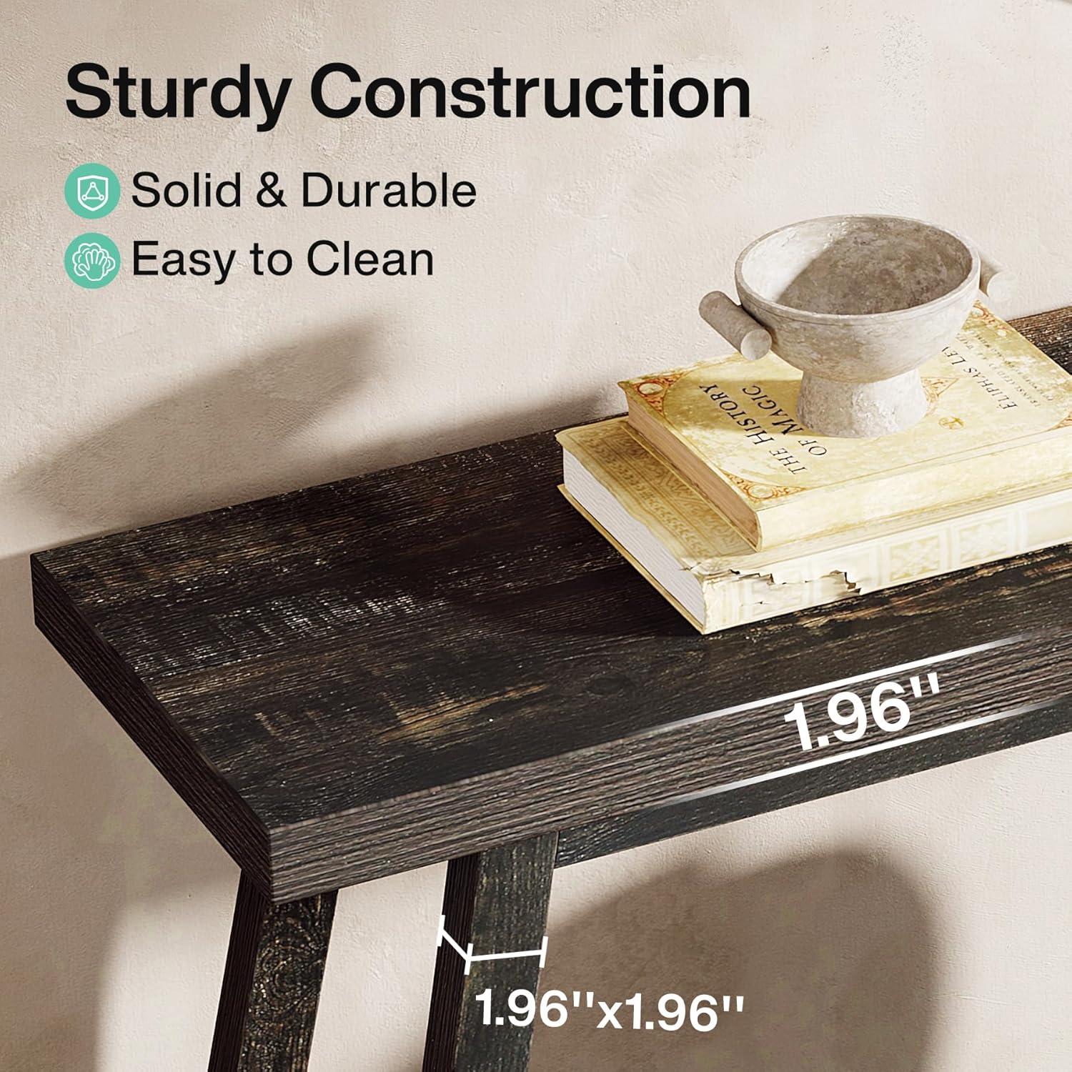 Tribesigns Farmhouse Console Entryway Table: 70.9 Inches Extra Long Console Table for Entryway, 2-Tier Narrow Wood Foyer Sofa Couch Table for Hallway, Entrance, Living Room, Dark Brown