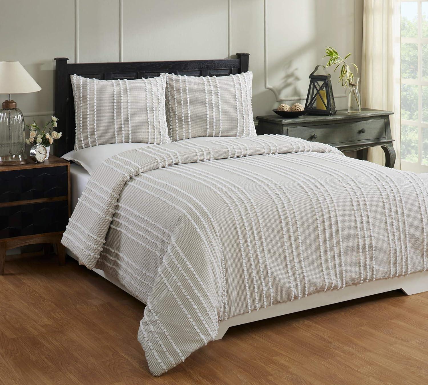 Better Trends Winston Collection 100% Cotton Full/Queen Comforter Set