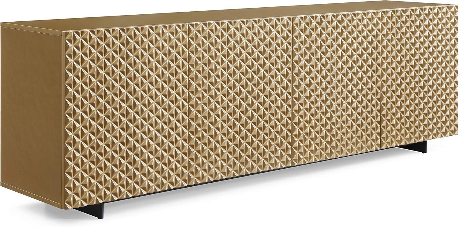 Whiteline Modern Living Harper Buffet Large 94", high gloss gold, Design on doors