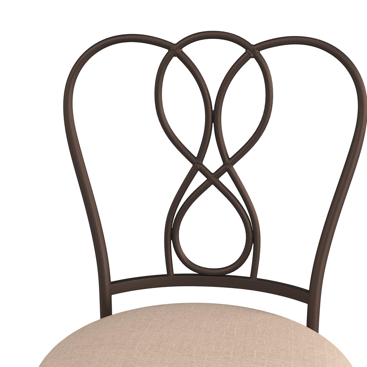18.5" Christina Metal Vanity Stool Bronze/Cream - Hillsdale Furniture