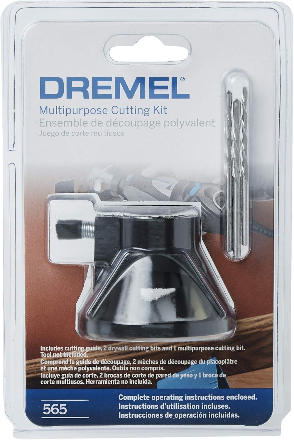 Dremel 565 1/8"  Multipurpose Rotary Tool Spiral Guide Cutting Attachment Kit with Cutting Guide and 3 Accessories, For Cutting Wood, Plastic, Fiberglass, Drywall, Aluminum and Vinyl Siding