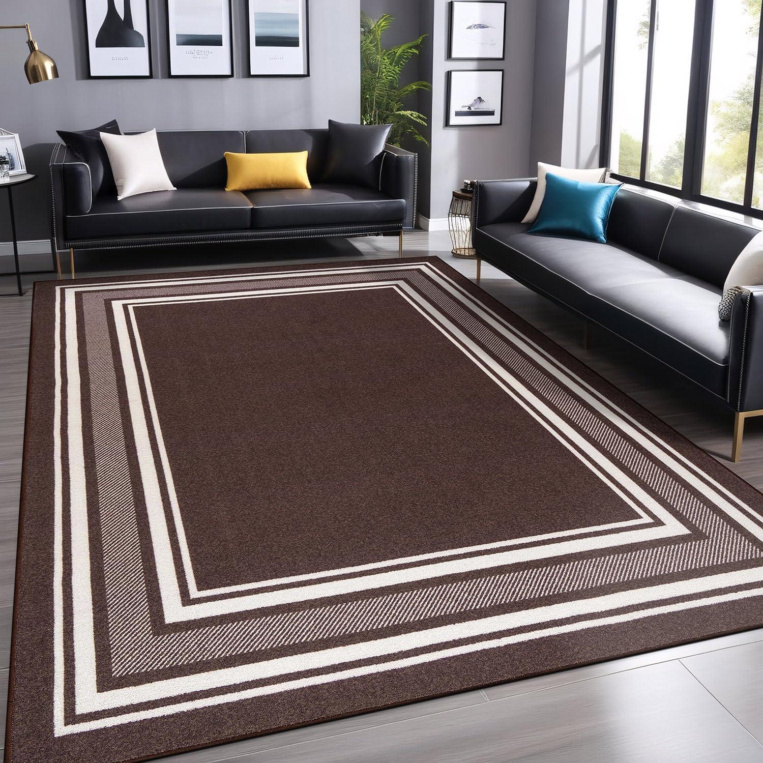 Quiogue Brown Non-Slip Area Rug