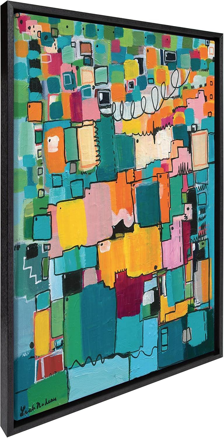 Afternoon Delight Abstract Framed Canvas Wall Art, 23x33