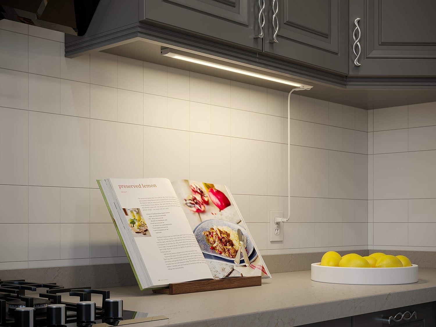 24" White LED Plug-In Under Cabinet Light Bar