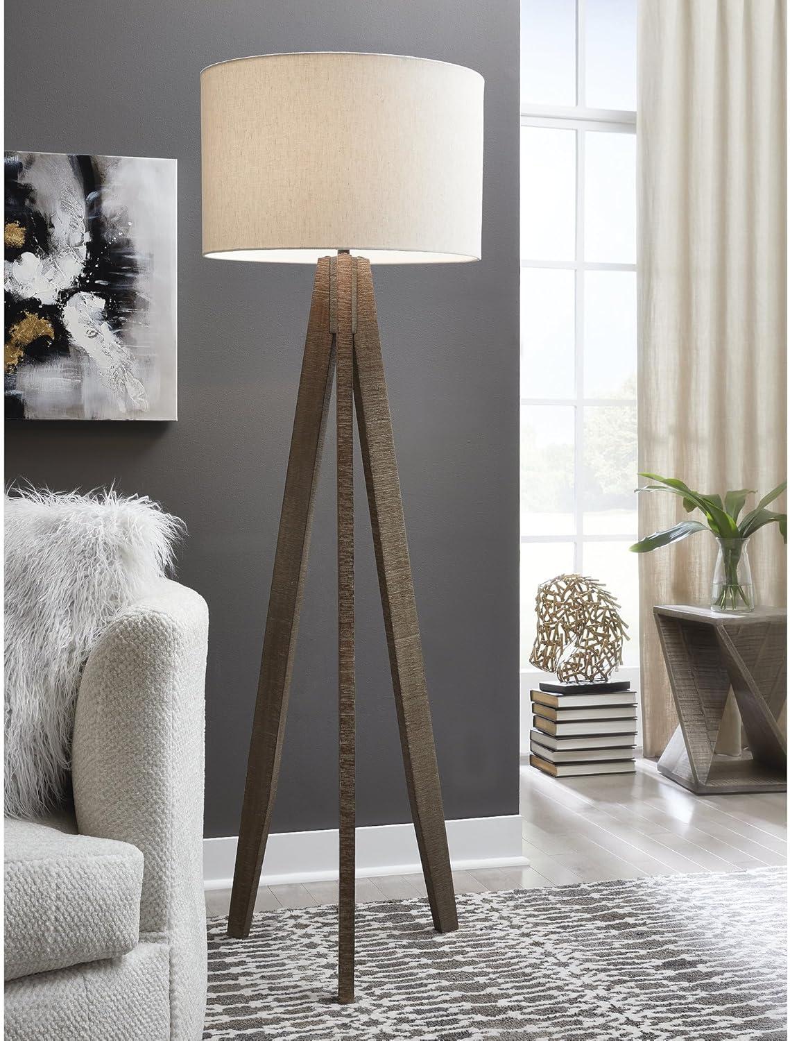 Signature Design by Ashley Casual Dallson Floor Lamp  Gray/Brown