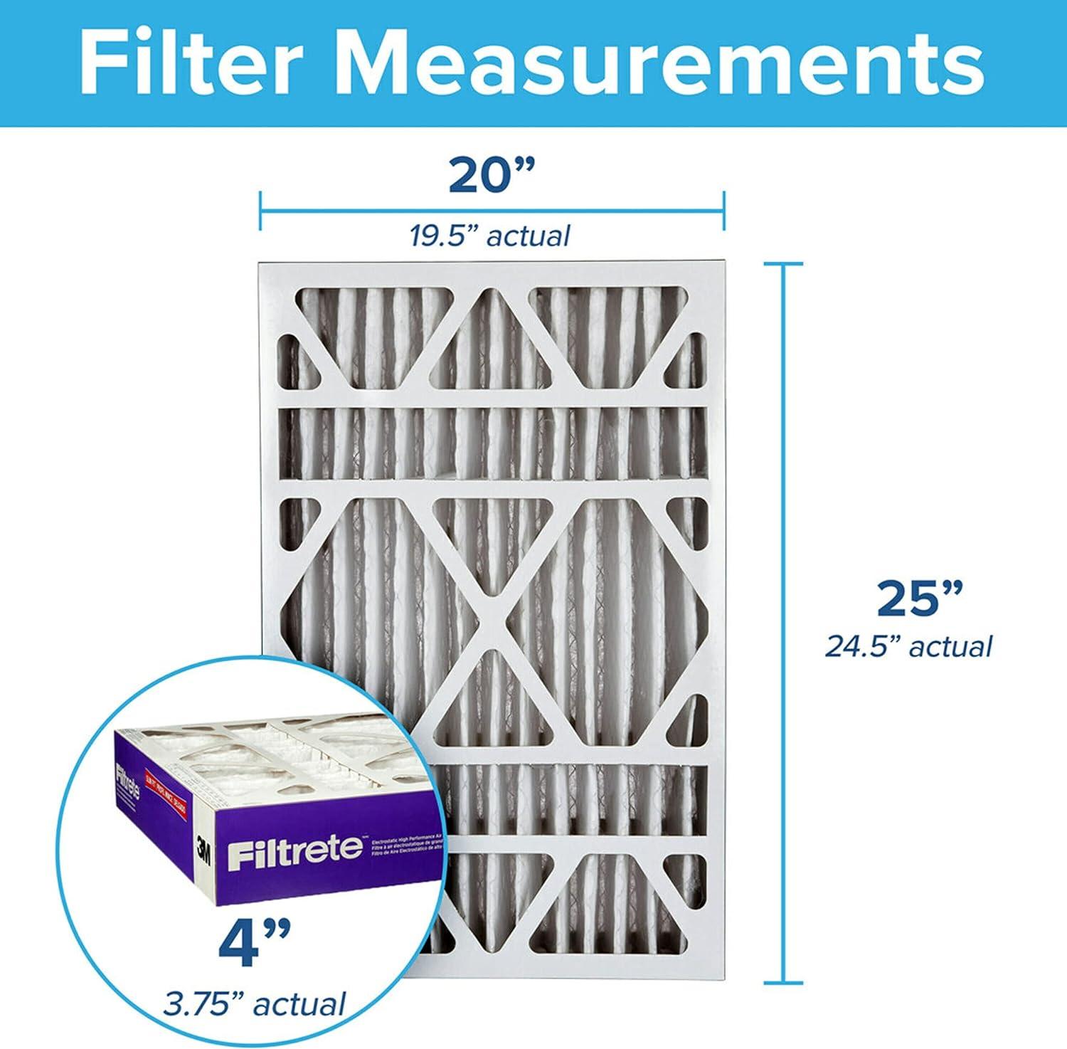 3M Filtrate Ultra Allergen Reduction Filter Slim Fit 20"X 25" X4" 2-Pack (NEW)