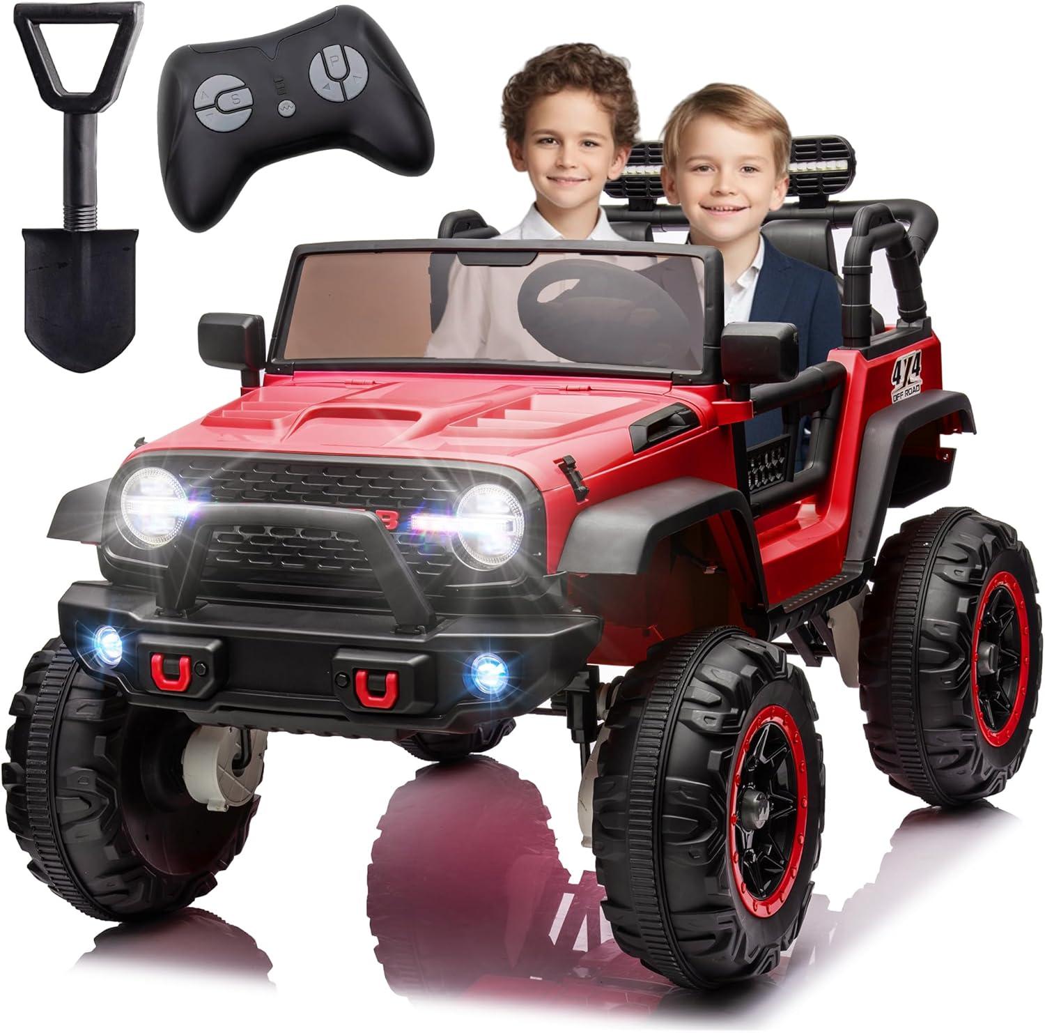 24V Rose Red 4WD Kids Ride-On Jeep with Remote Control