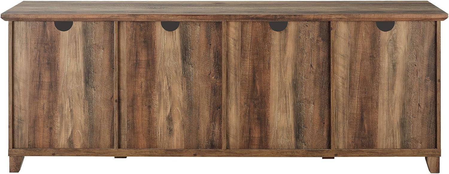 Walker Edison Farmhouse 4 Door TV Stand for TVs Up to 78", Reclaimed Barnwood