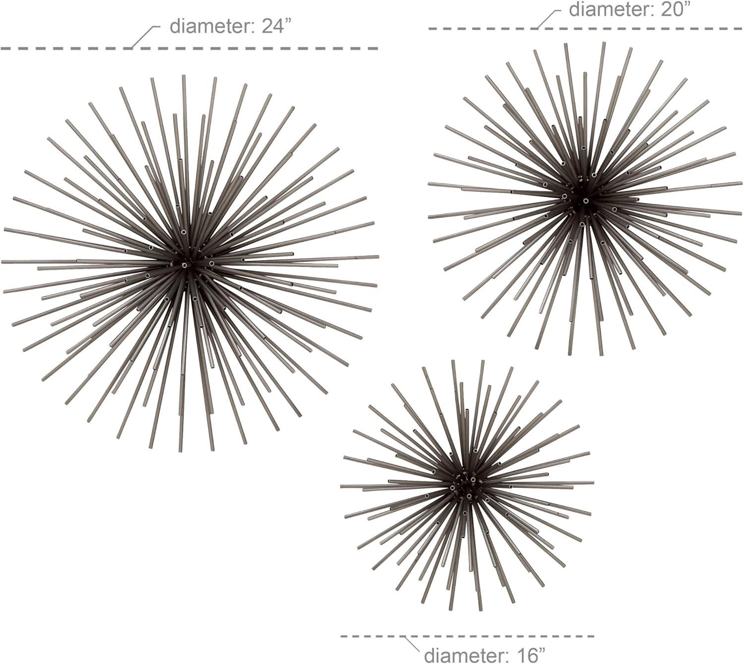 Set of 3 Metal Starburst 3D Wall Decors - Olivia & May