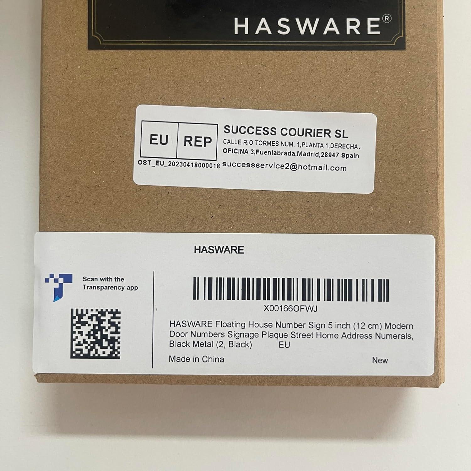 HASWARE 5Inch Black 5'' H Metal House Number