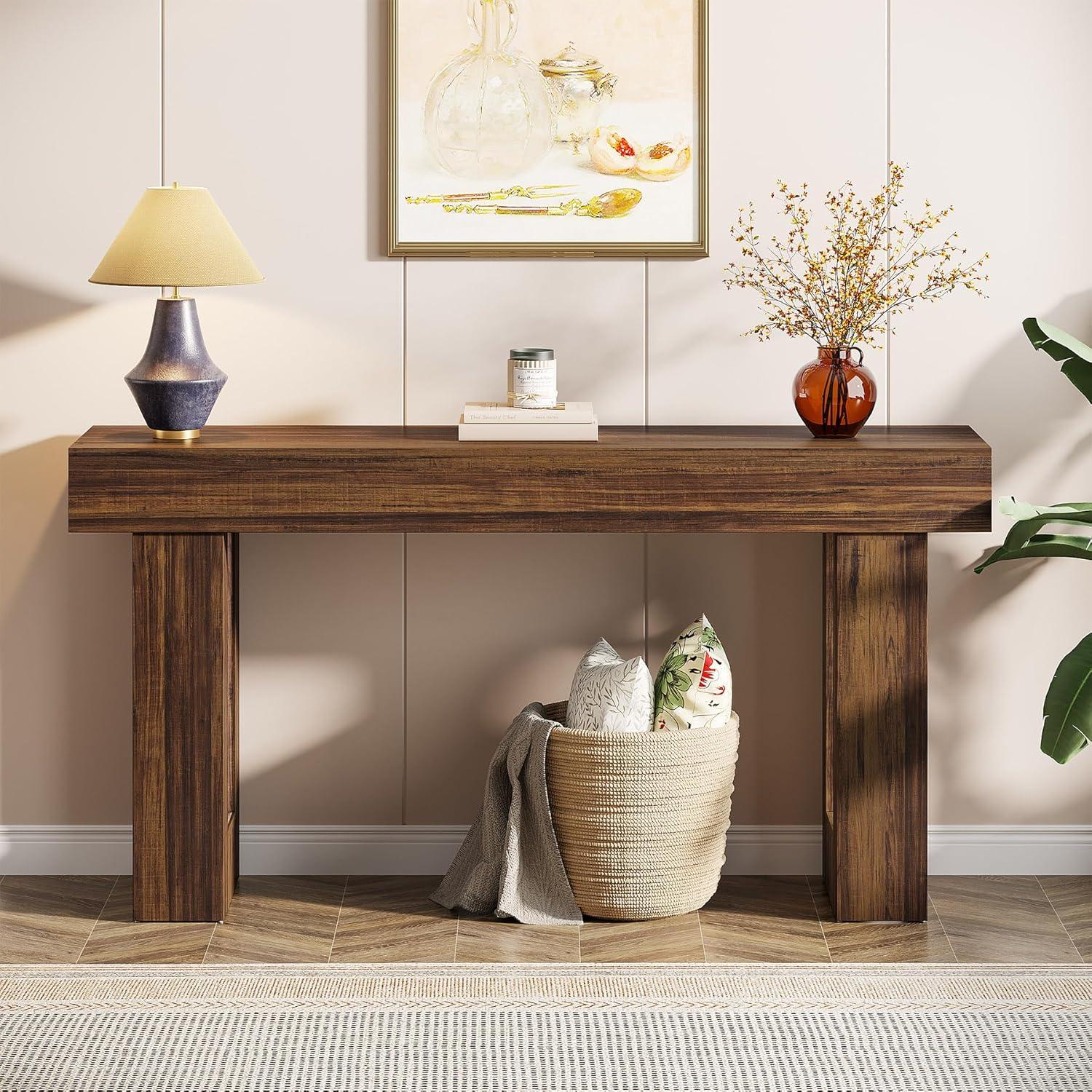 63 Inch Long Console Table Farmhouse Sofa Table