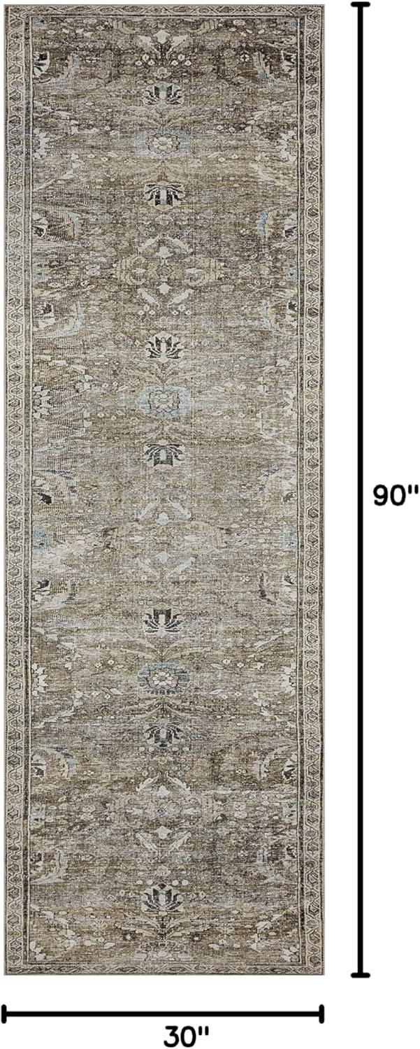 Loloi II Layla LAY-13 Printed Antique / Moss Oriental Area Rug 2'-6" x 7'-6"