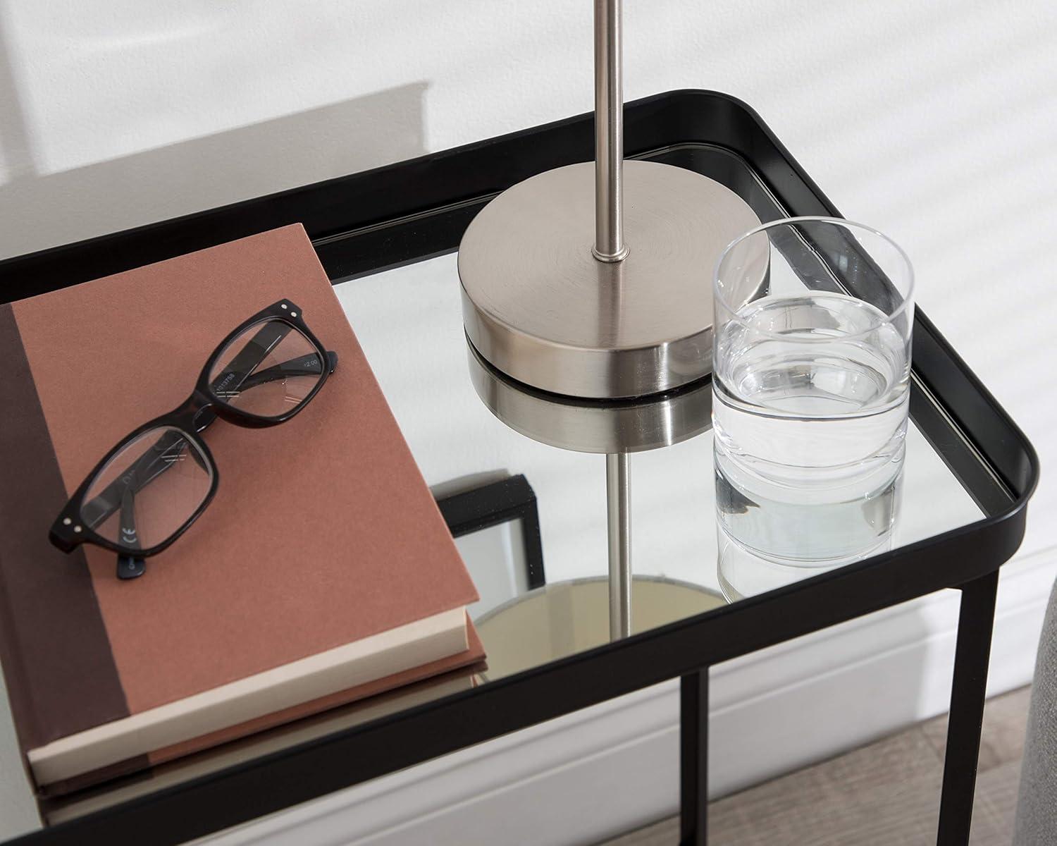 Kate and Laurel Celia Rectangle Metal Side Table, 18x12x26, Gold