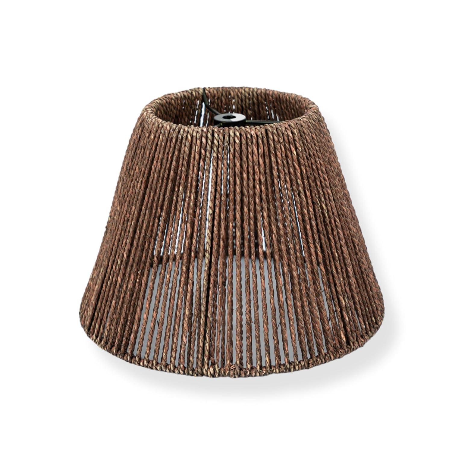 Bayou Breeze Bayou Breeze Farmhouse Water Hyacinth Drum Lamp Shades for Table Lamps, Wicker Pendant Light Shade Replacement, Rustic Light Fixture Cover, Woven Chandelier Replacement Shades for Living Room, Kitchen, Desk Decor, Spider Fitter