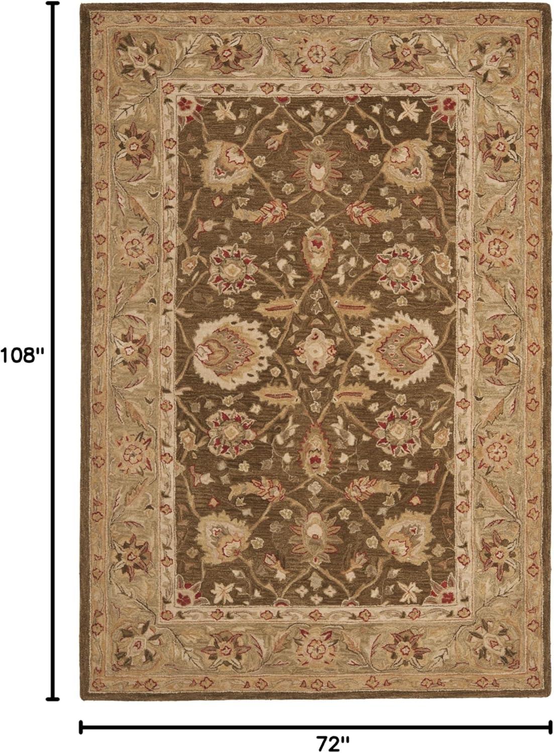 SAFAVIEH Anatolia Venice Traditional Wool Area Rug, Brown/Green, 6' x 9'