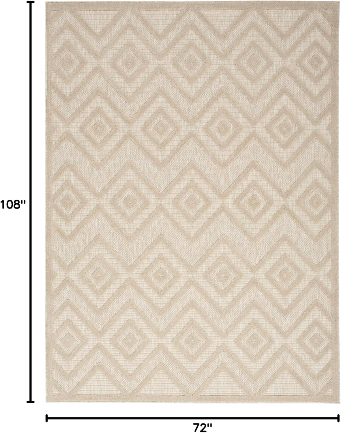 Cream Diamond Flat Woven Synthetic 6' x 9' Area Rug