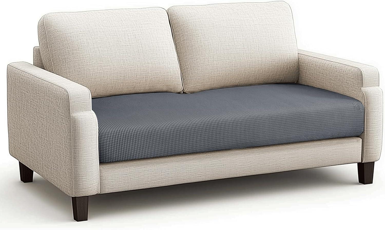 CHUN YI Stretch Loveseat Couch Cushion Cover Suitable for 2 Settee, Sofa Seat Slipcover with Spandex Jacquard Fabric(Medium,Light Grey)