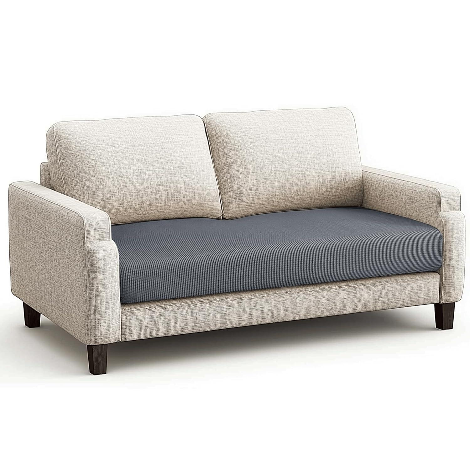 CHUN YI Stretch Loveseat Couch Cushion Cover Suitable for 2 Settee, Sofa Seat Slipcover with Spandex Jacquard Fabric(Medium,Light Grey)