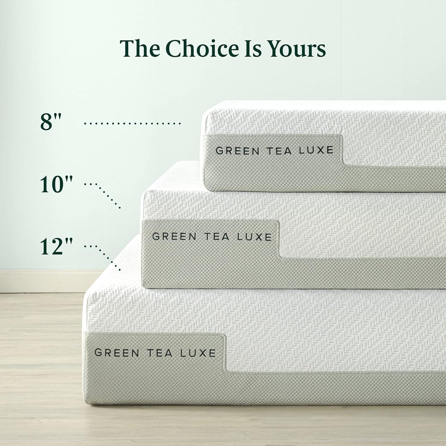 ZINUS 12 Inch Green Tea Luxe Memory Foam Mattress, Full, Pressure Relieving, CertiPUR-US Certified, Mattress in A Box, All-New, Made in USA