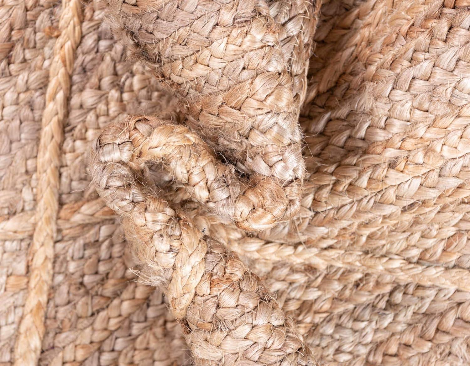 Unique Loom 5' 1 x 8' 0 Braided Jute Natural Area Rug