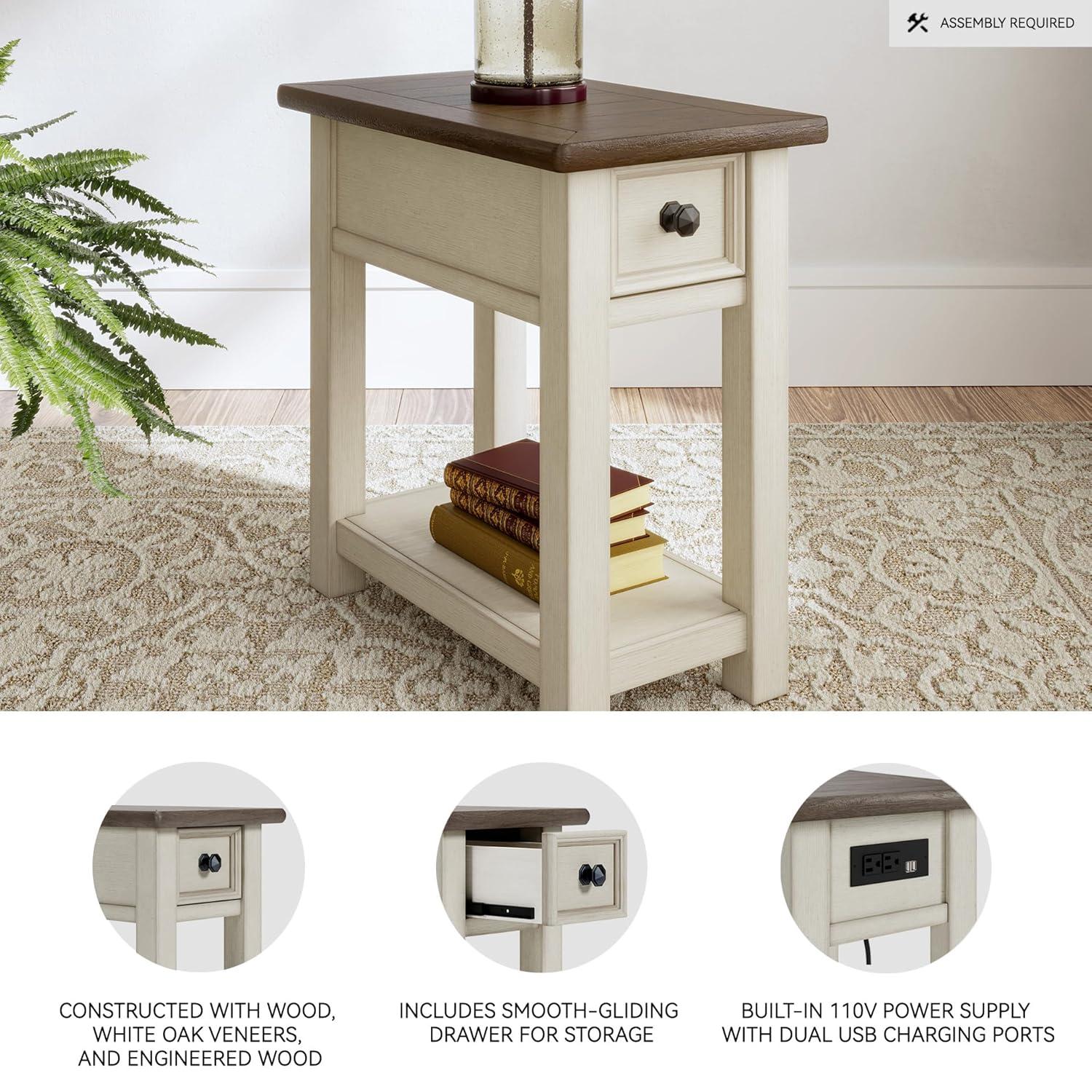 Signature Design by Ashley Casual Bolanburg Chairside End Table, Two-tone