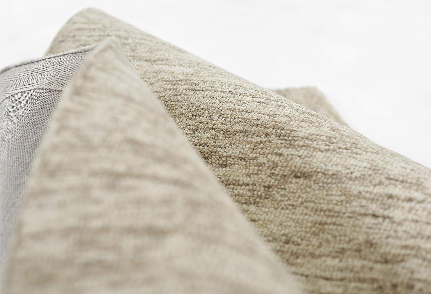 Momeni 8'x10' James Solid Handtufted Area Rug Natural: Wool, Low Pile, Rectangle, Indoor, Tufted, Vacuum Care