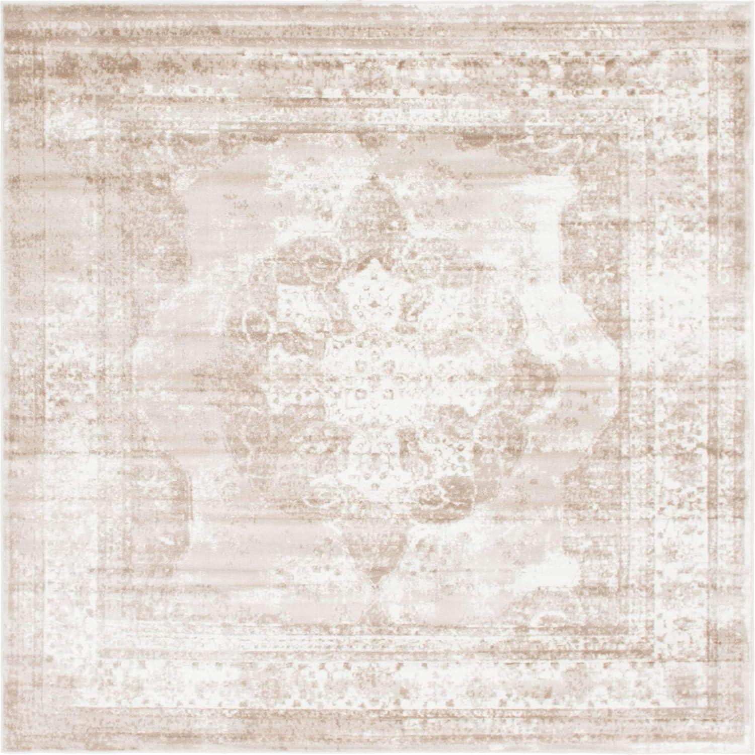 Unique Loom 8' 0 x 8' 0 Sofia Salle Garnier Beige Area Rug