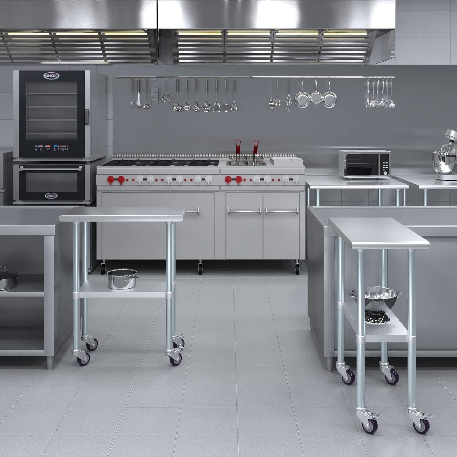 Amgood Stainless Steel Table With Wheels