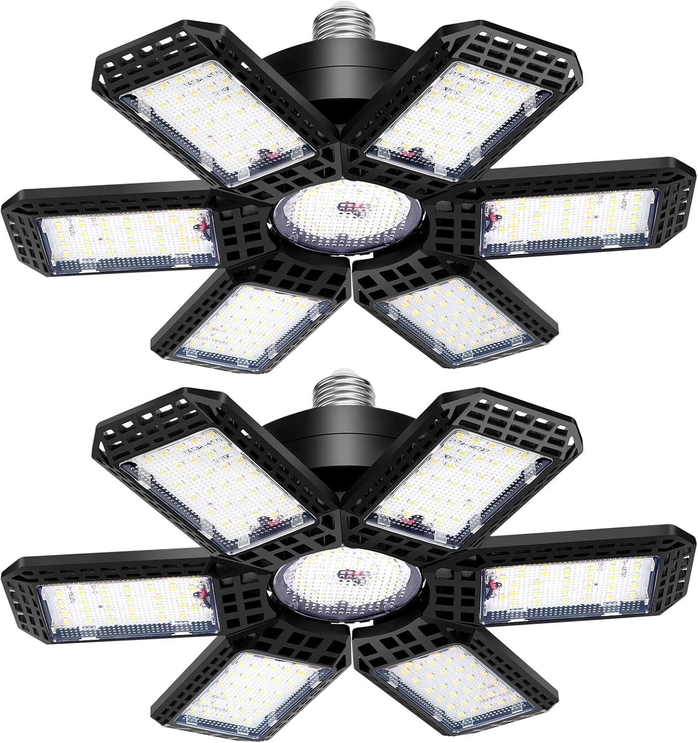 200W Black LED Garage Light with Deformable Panels