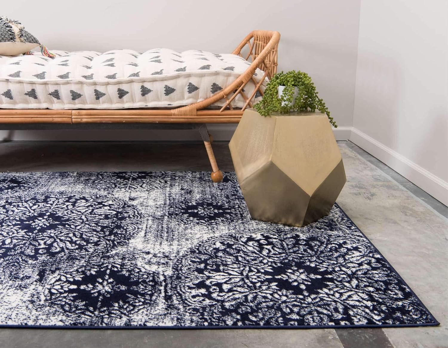 Unique Loom 4' 0 x 6' 0 Sofia Grand Navy Blue Area Rug