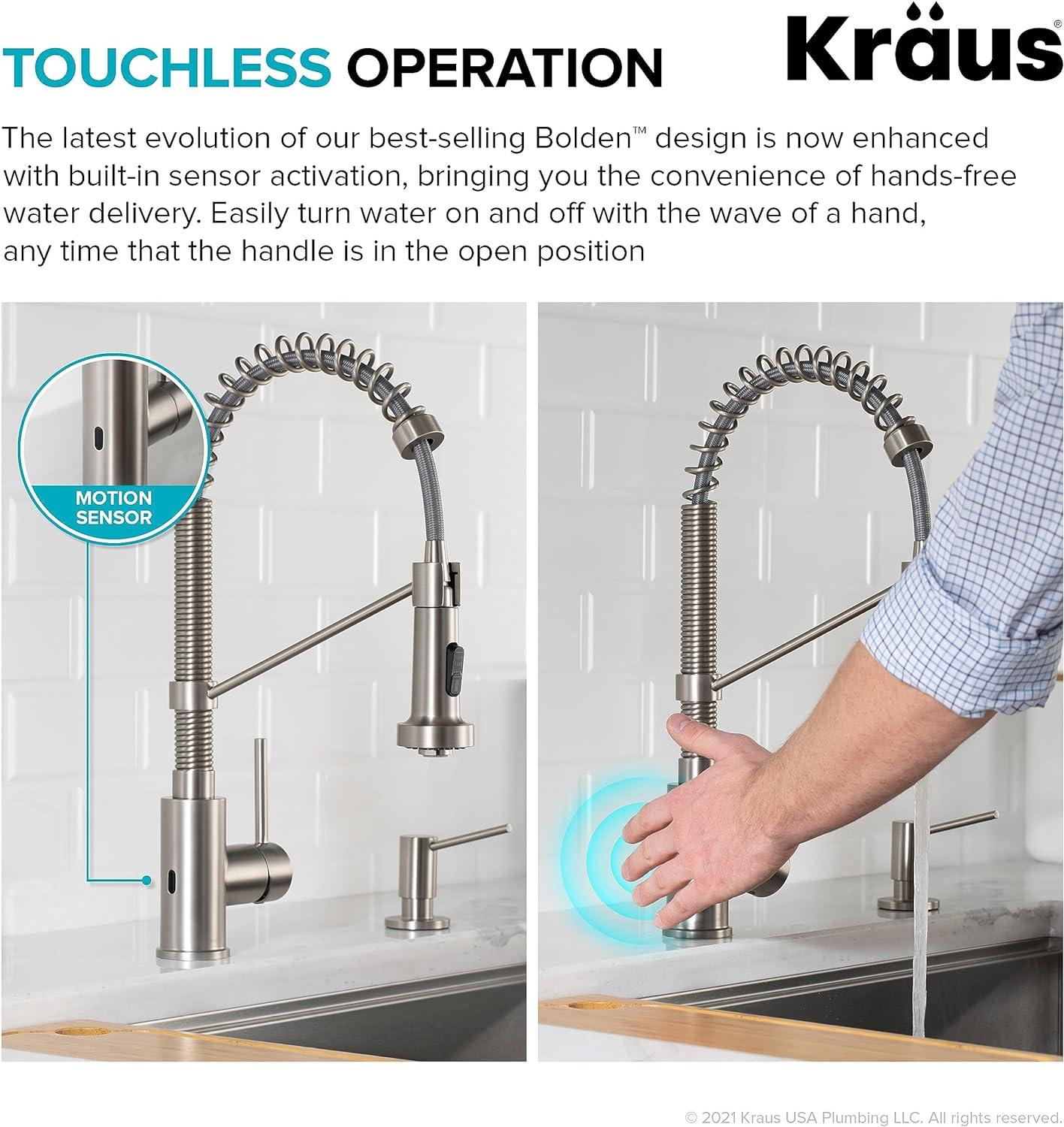 Kraus Bolden Touchless Sensor Commercial Style 2-Function Single Handle Pull-Down Kitchen Faucet