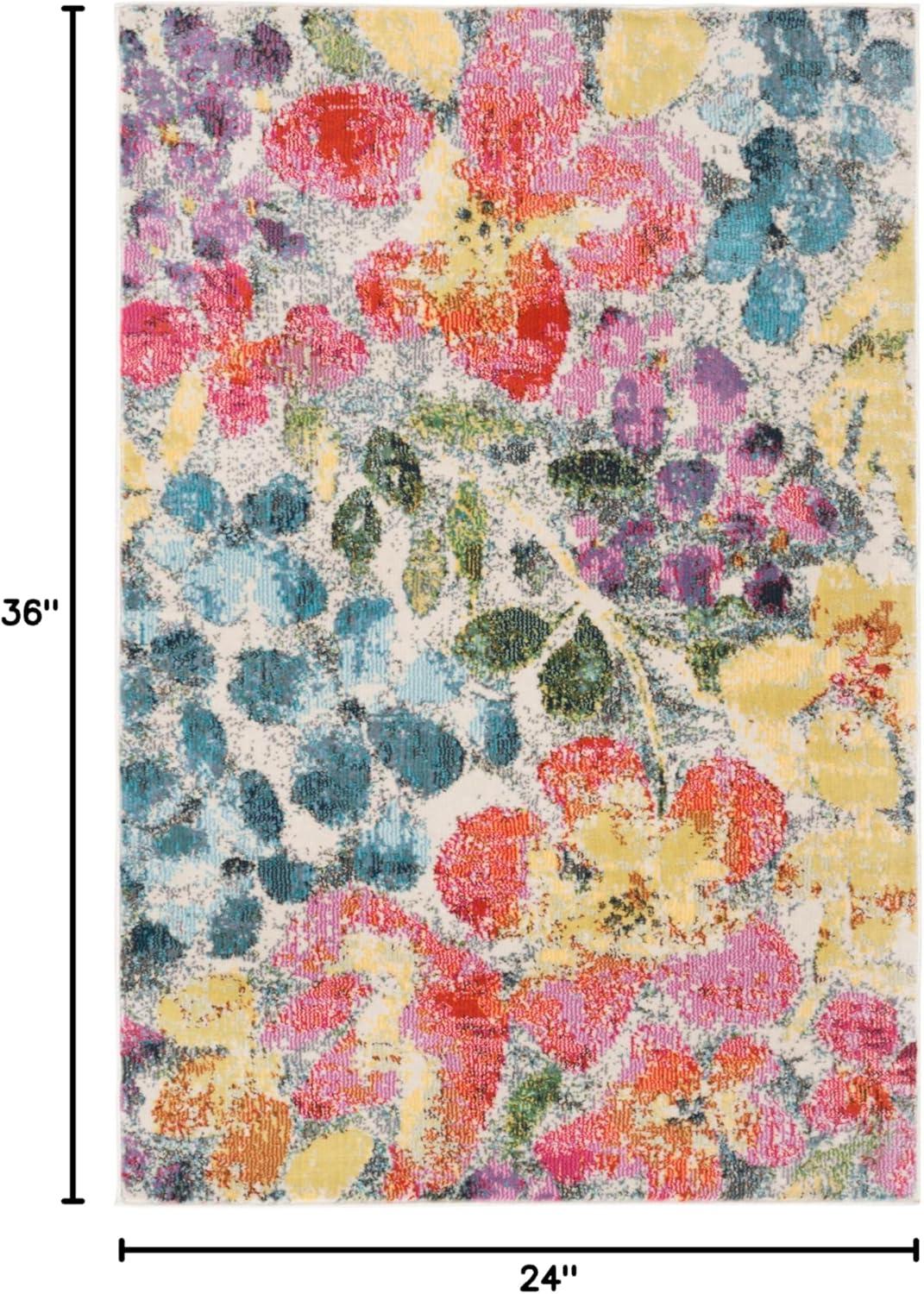 SAFAVIEH Lillian Camille Abstract Area Rug, Blue/Yellow, 2' x 3'