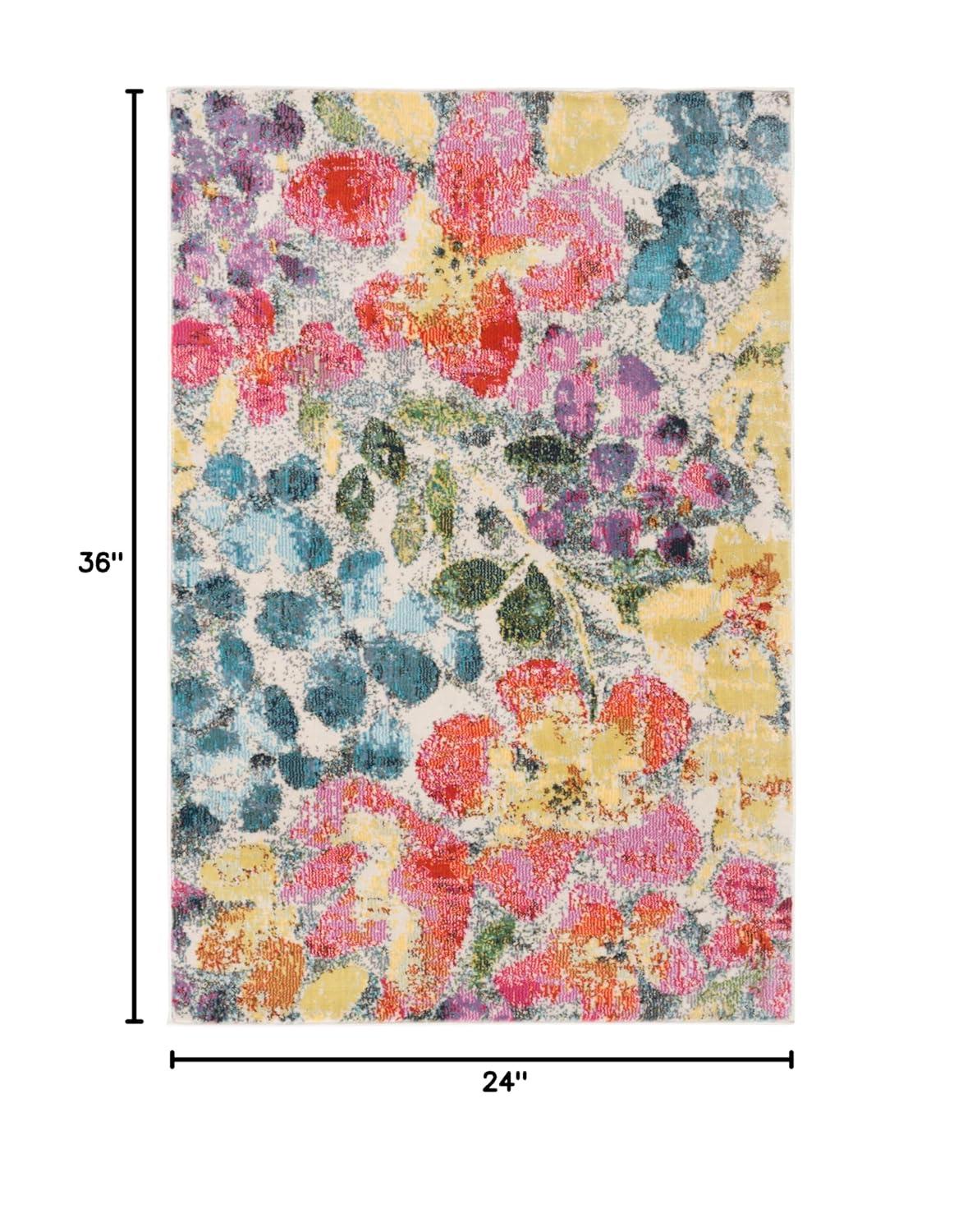 SAFAVIEH Lillian Camille Abstract Area Rug, Blue/Yellow, 2' x 3'