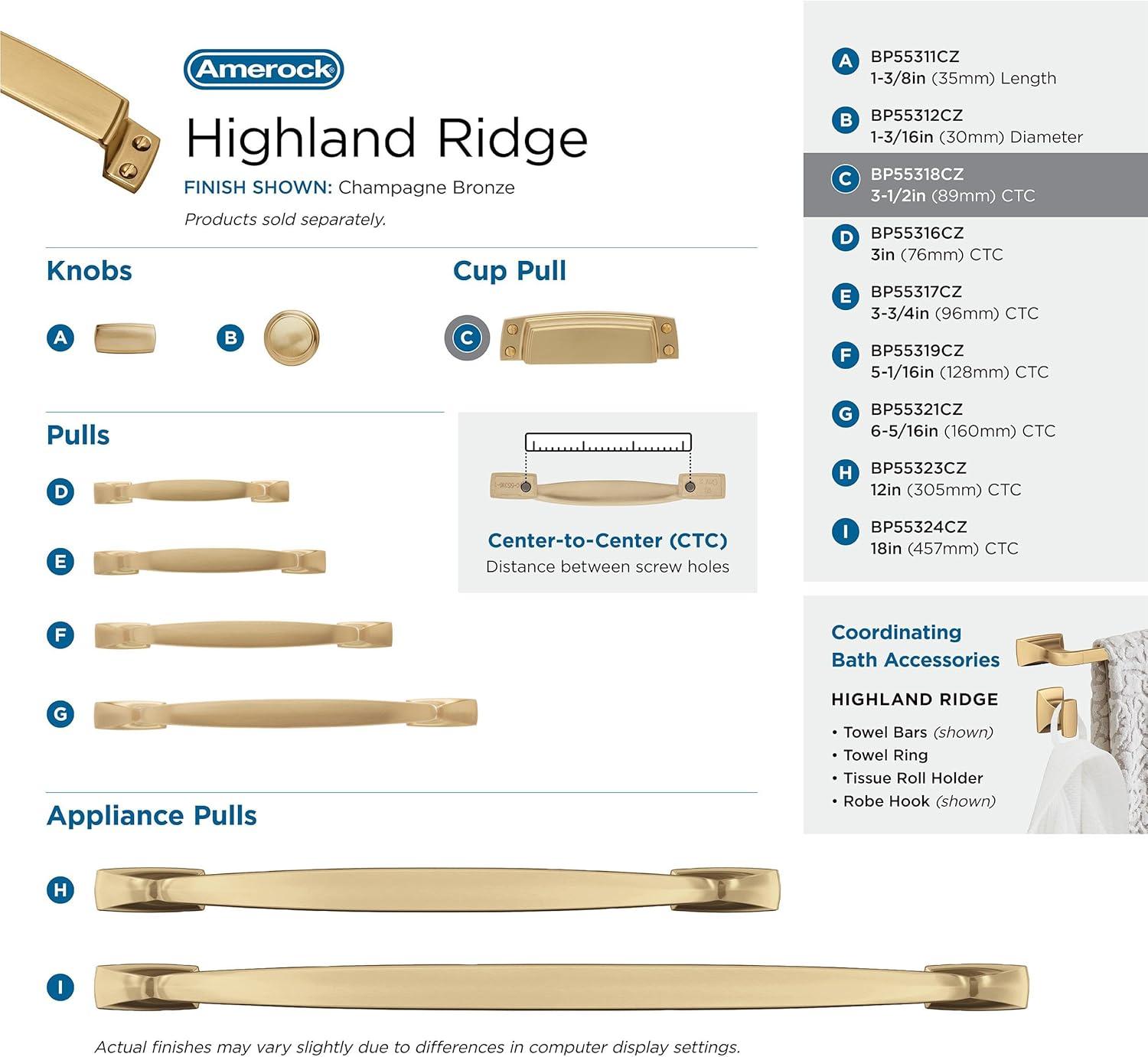 Amerock Highland Ridge Cabinet Cup Pull