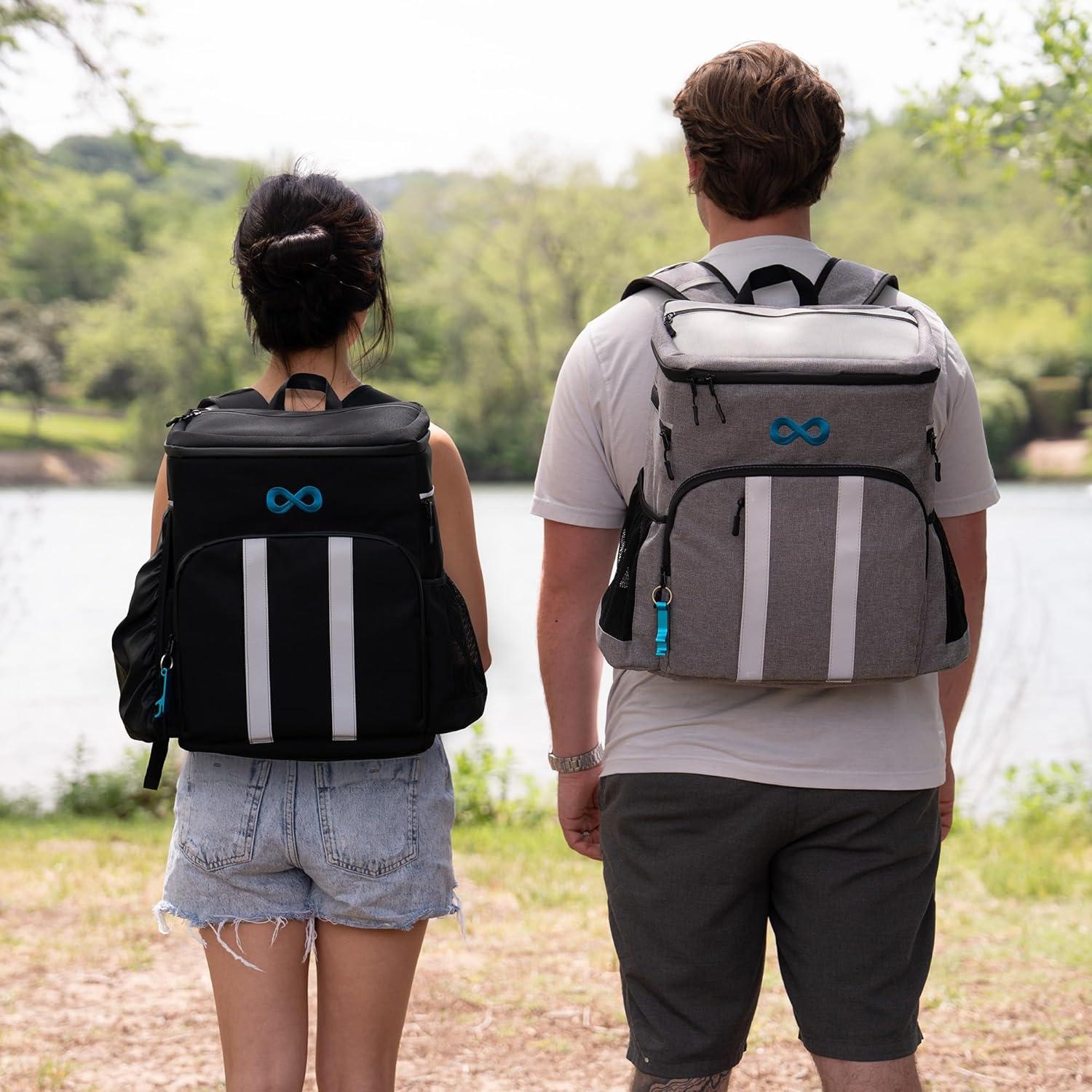 Everlasting Comfort Insulated Cooler Backpack Leak Proof Thermal Bag Picnic Backpack, Gray